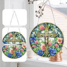 Load image into Gallery viewer, Sun Catcher 5D DIY Diamond Painting Dots Pendant for Office Decor (Jesus Cross)
