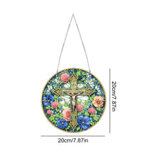 Load image into Gallery viewer, Sun Catcher 5D DIY Diamond Painting Dots Pendant for Office Decor (Jesus Cross)
