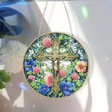 Load image into Gallery viewer, Sun Catcher 5D DIY Diamond Painting Dots Pendant for Office Decor (Jesus Cross)
