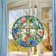 Load image into Gallery viewer, Sun Catcher 5D DIY Diamond Painting Dots Pendant for Office Decor (Jesus Cross)
