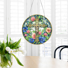 Load image into Gallery viewer, Sun Catcher 5D DIY Diamond Painting Dots Pendant for Office Decor (Jesus Cross)
