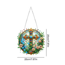 Load image into Gallery viewer, Sun Catcher 5D DIY Diamond Painting Dots Pendant for Office Decor (Flower Cross)
