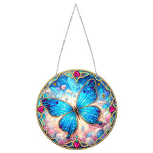 Load image into Gallery viewer, Sun Catcher 5D Diamond Painting Dots Pendant for Office Decor (Blue Butterfly)
