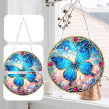 Load image into Gallery viewer, Sun Catcher 5D Diamond Painting Dots Pendant for Office Decor (Blue Butterfly)
