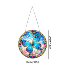 Load image into Gallery viewer, Sun Catcher 5D Diamond Painting Dots Pendant for Office Decor (Blue Butterfly)
