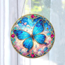 Load image into Gallery viewer, Sun Catcher 5D Diamond Painting Dots Pendant for Office Decor (Blue Butterfly)

