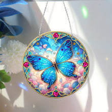 Load image into Gallery viewer, Sun Catcher 5D Diamond Painting Dots Pendant for Office Decor (Blue Butterfly)
