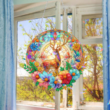 Load image into Gallery viewer, Sun Catcher 5D DIY Diamond Painting Dots Pendant for Office Decor (Flower Moose)
