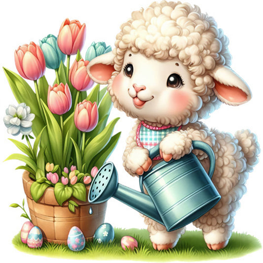 Diamond Painting - Full Square - easter lamb (30*30CM)