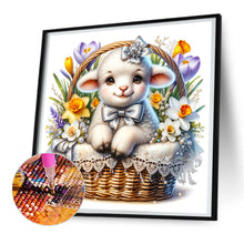 Load image into Gallery viewer, Diamond Painting - Full Round - Little lamb in daffodil blue (30*30CM)
