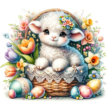 Load image into Gallery viewer, Diamond Painting - Full Round - Easter eggs and lamb in flower basket (30*30CM)
