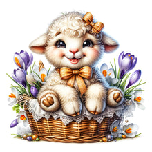 Load image into Gallery viewer, Diamond Painting - Full Round - lamb in flower basket (30*30CM)
