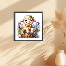 Load image into Gallery viewer, Diamond Painting - Full Round - lamb in flower basket (30*30CM)
