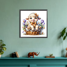 Load image into Gallery viewer, Diamond Painting - Full Round - lamb in flower basket (30*30CM)
