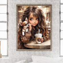 Load image into Gallery viewer, Diamond Painting - Full Round - little girl drinking milk tea (30*40CM)

