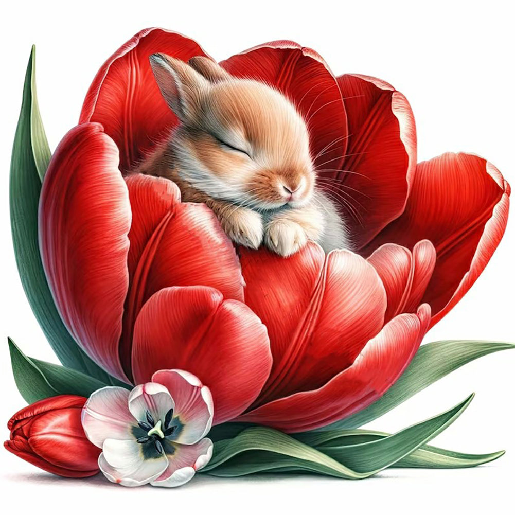 Diamond Painting - Full Round - budding rabbit (30*30CM)