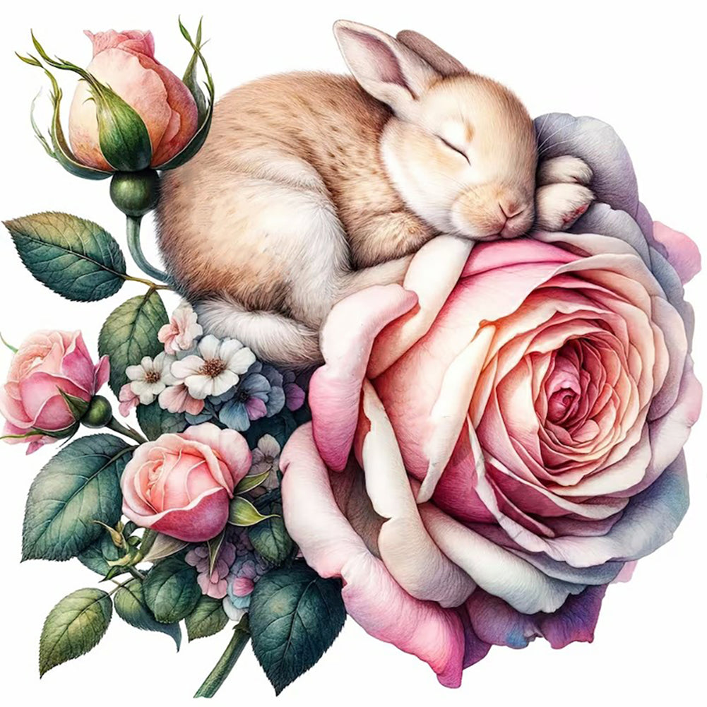 Diamond Painting - Full Round - budding rabbit (30*30CM)