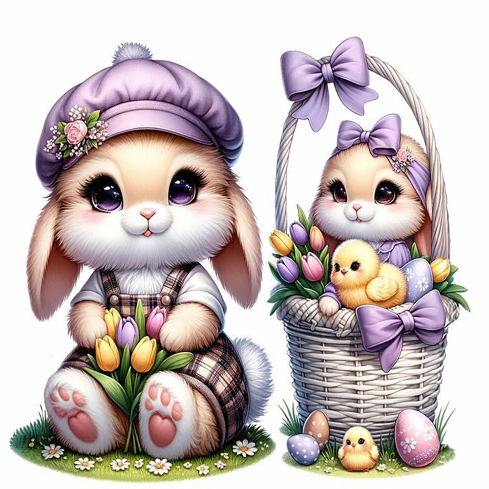 Diamond Painting - Full Round - cartoon bunny (30*30CM)