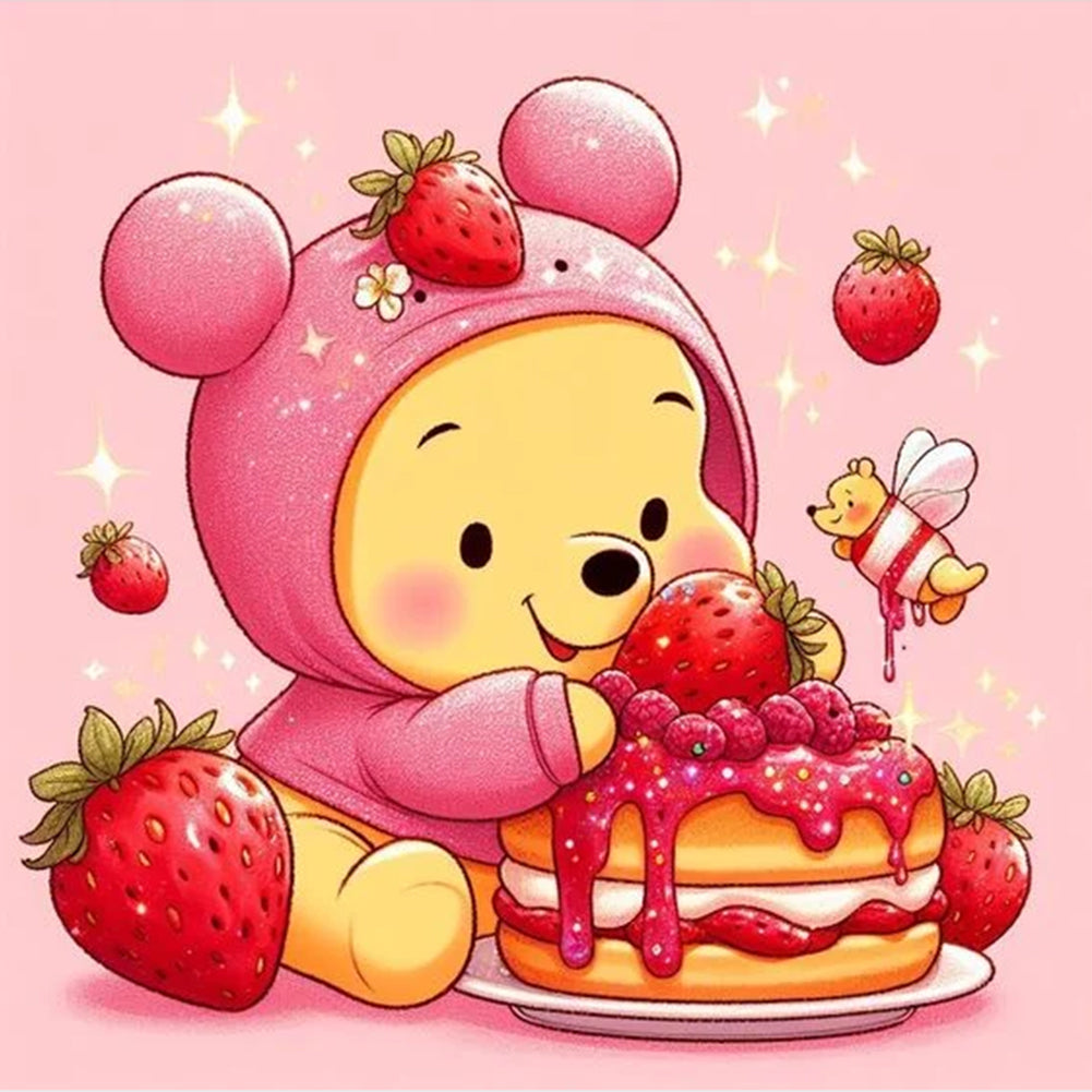 Diamond Painting - Full Round - Winnie the Pooh and Strawberries (30*30CM)