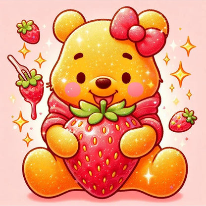 Diamond Painting - Full Round - Winnie the Pooh and Strawberries (30*30CM)