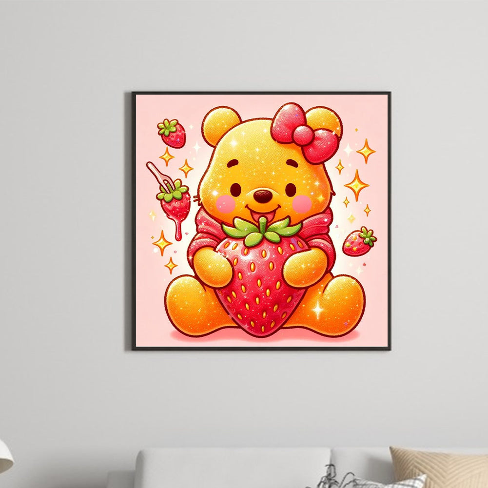 Diamond Painting - Full Round - Winnie the Pooh and Strawberries (30*30CM)