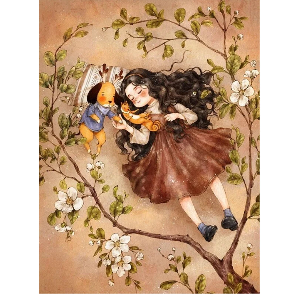 Diamond Painting - Full Round - girl (30*40CM)