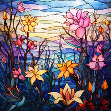 Load image into Gallery viewer, Diamond Painting - Full Round - glass art colorful flowers (30*30CM)
