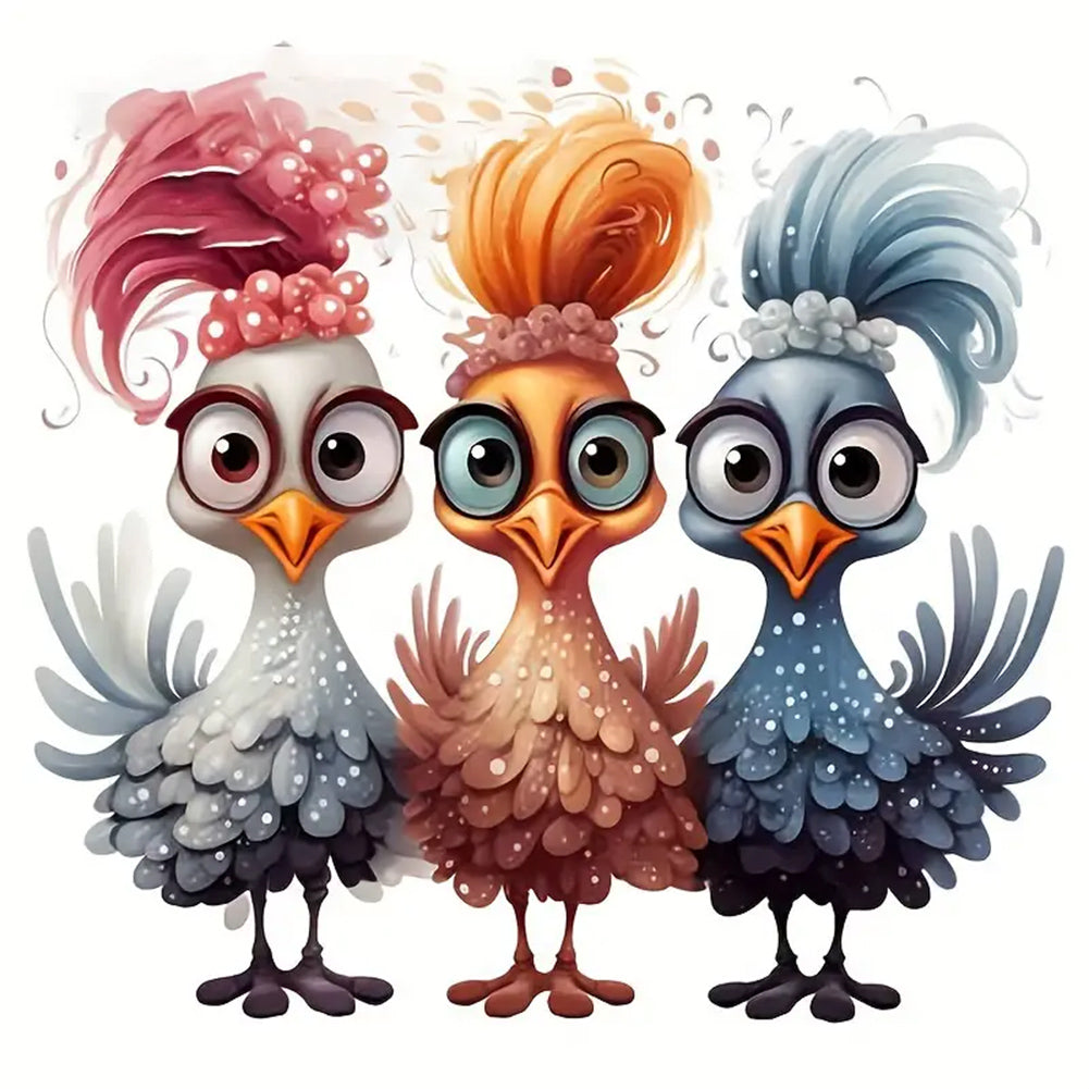 Diamond Painting - Full Round - funny chicken (40*40CM)