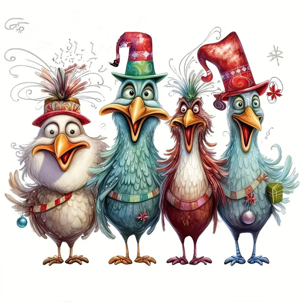 Diamond Painting - Full Round - funny chicken (40*40CM)