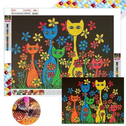 Diamond Painting - Full Square - flower kitten (40*30CM)