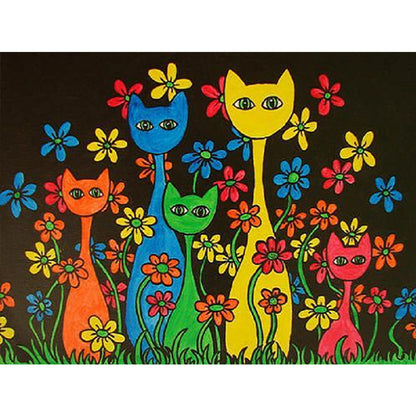 Diamond Painting - Full Square - flower kitten (40*30CM)