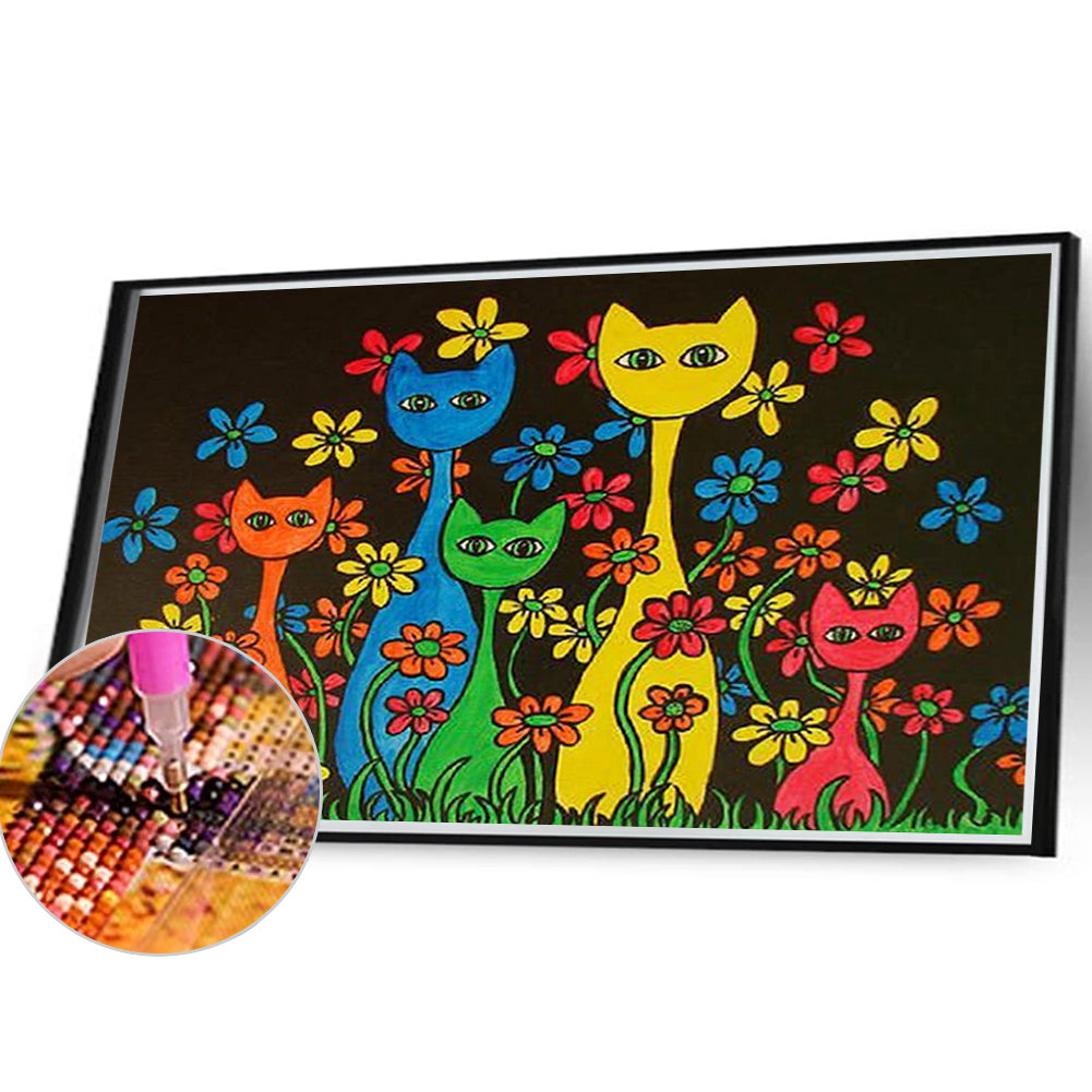 Diamond Painting - Full Square - flower kitten (40*30CM)