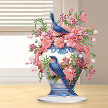 Load image into Gallery viewer, Acrylic Bird Flower Vase Desktop Diamond Painting Art Kits for Home Office Decor
