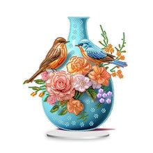 Load image into Gallery viewer, Acrylic Bird Flower Vase Desktop Diamond Painting Art Kits for Home Office Decor
