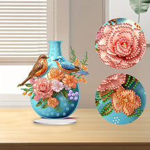 Load image into Gallery viewer, Acrylic Bird Flower Vase Desktop Diamond Painting Art Kits for Home Office Decor
