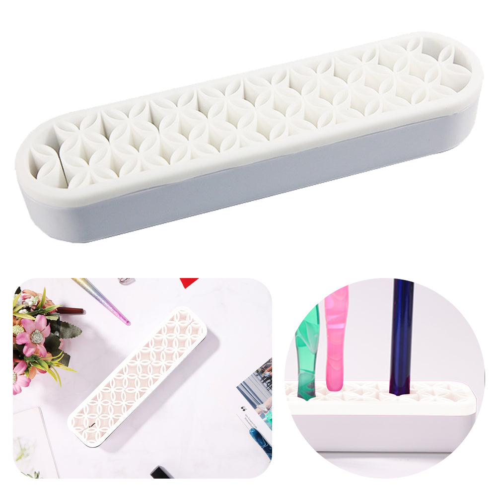 Diamond Painting Pen Holder Cosmetic Storage Box Desktop Brush Holder (White)