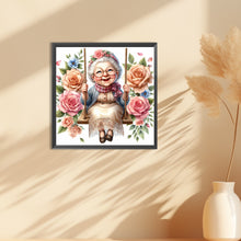 Load image into Gallery viewer, Diamond Painting - Full Round - Happy old lady on swing (30*30CM)
