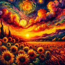 Load image into Gallery viewer, Diamond Painting - Full Round - A sea of sunflowers in Van Gogh¡¯s eyes (30*30CM)
