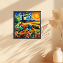 Load image into Gallery viewer, Diamond Painting - Full Round - The running fox in Van Gogh&#39;s eyes (30*30CM)
