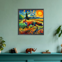 Load image into Gallery viewer, Diamond Painting - Full Round - The running fox in Van Gogh&#39;s eyes (30*30CM)
