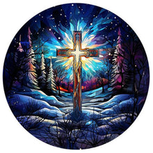 Load image into Gallery viewer, Diamond Painting - Full Round - cross aurora landscape glass art (30*30CM)
