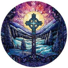 Load image into Gallery viewer, Diamond Painting - Full Round - cross snow landscape glass art (30*30CM)
