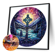 Load image into Gallery viewer, Diamond Painting - Full Round - cross snow landscape glass art (30*30CM)
