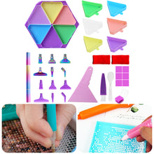 Load image into Gallery viewer, Diamond Painting Tool Accessory Tray Kit with Brush Spoon Glue Clays (Set 3)
