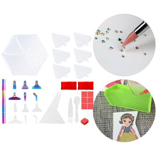 Load image into Gallery viewer, Diamond Painting Tool Accessory Tray Kit with Brush Spoon Glue Clays (Set 3)
