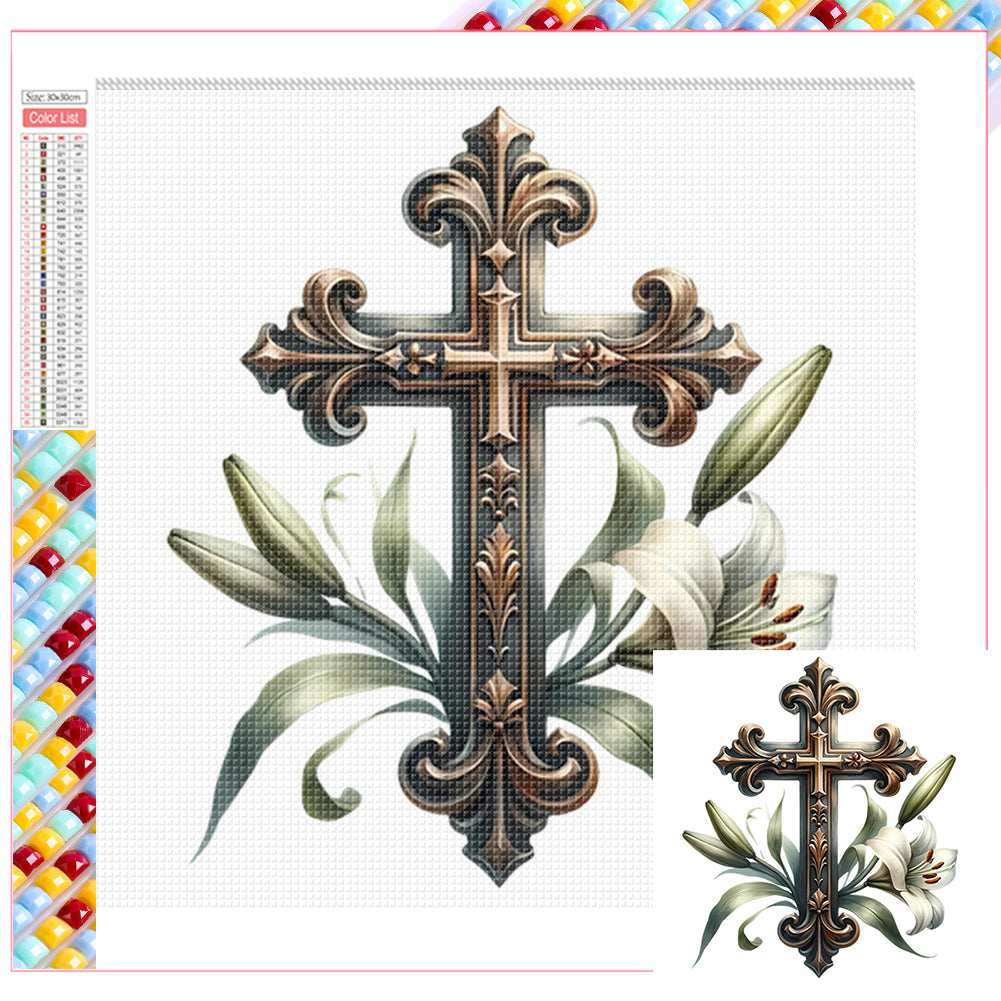 Diamond Painting - Full Square - cross lily (40*70CM)