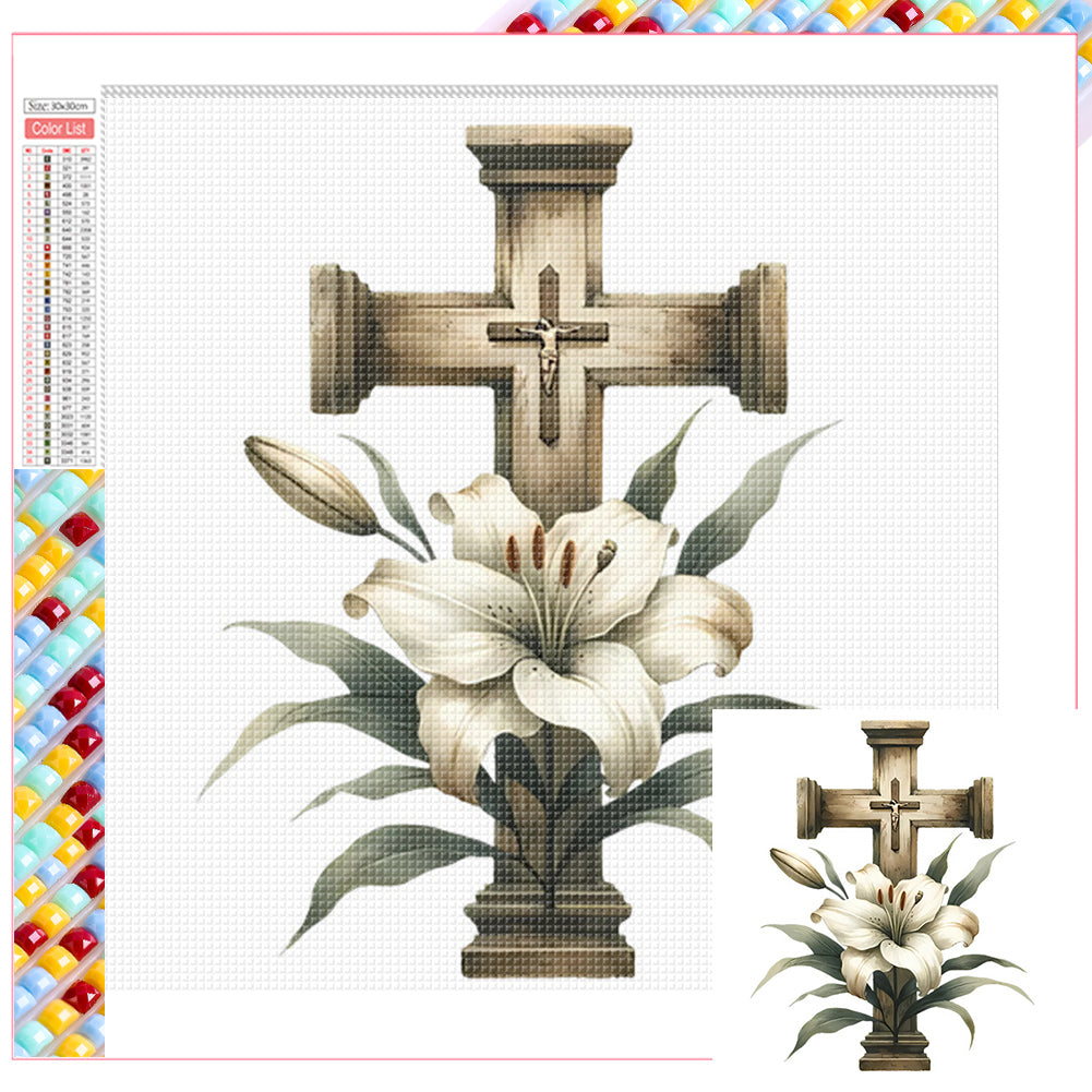 Diamond Painting - Full Square - cross lily (40*70CM)