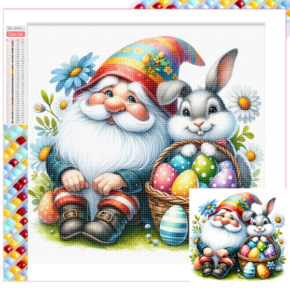 Diamond Painting - Full Square - Easter gnomes and animals (30*30CM)