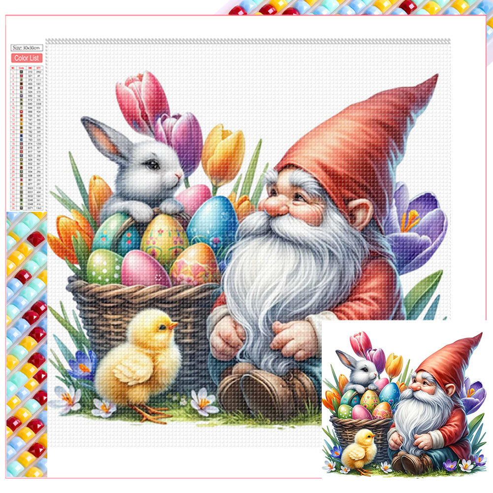 Diamond Painting - Full Square - Easter gnomes and animals (30*30CM)