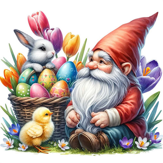 Diamond Painting - Full Square - Easter gnomes and animals (30*30CM)